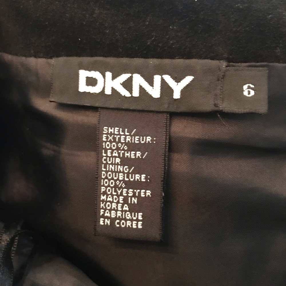 DKNY 100% leather/suede long skirt